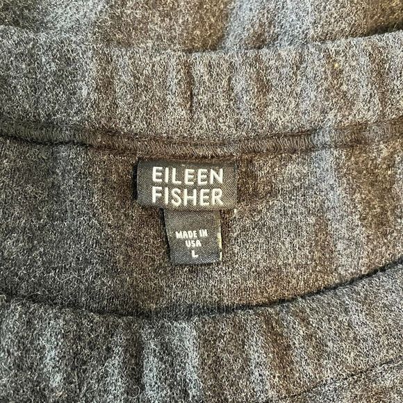 EILEEN FISHER Skirt L Knitted Wool Pencil Straight Elastic Waist Gray USA VTG - Picture 2 of 4